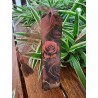 Separador de libros vintage con rosa ilustrada y detalles artesanales